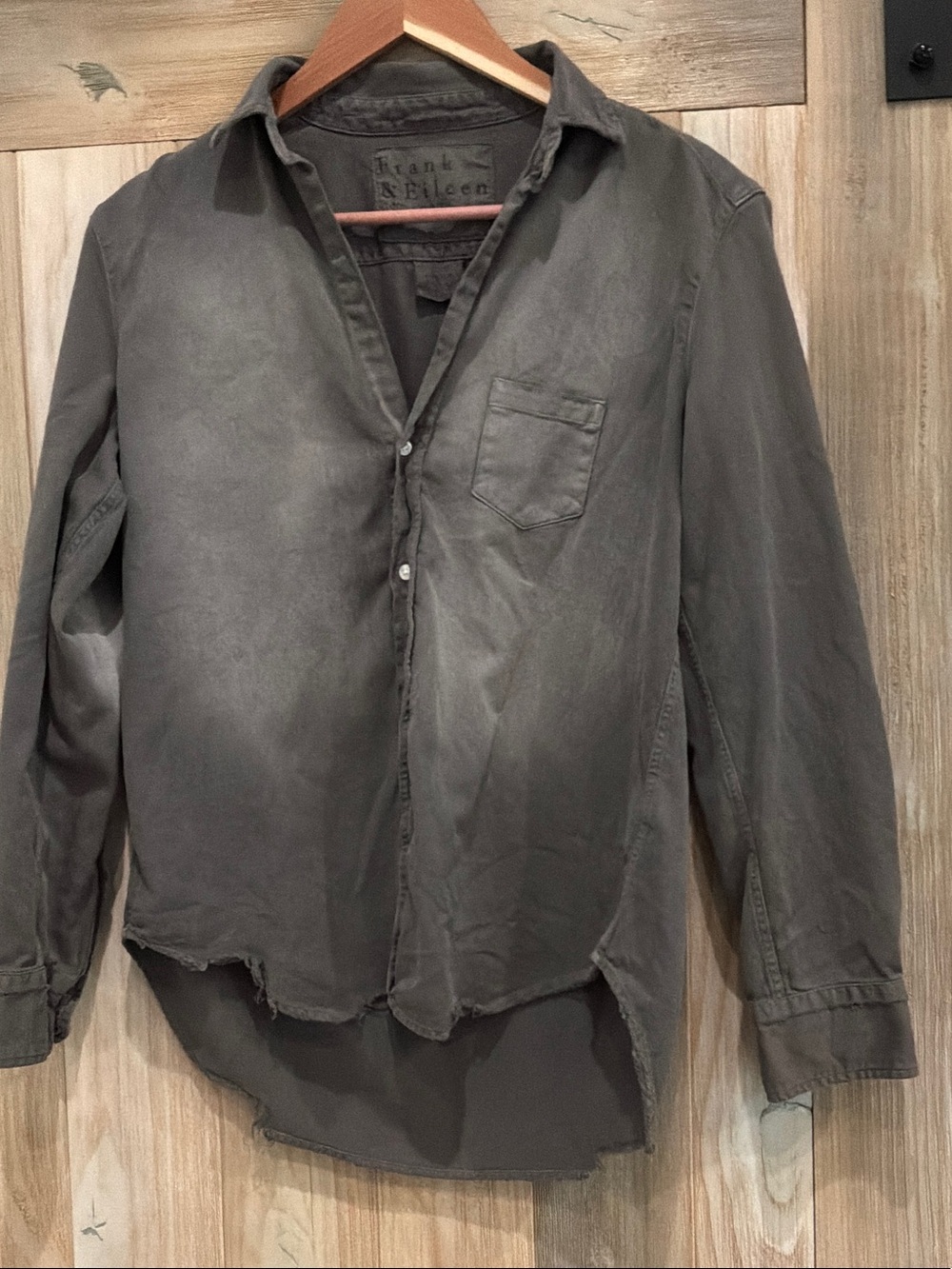 Frank & Eileen Famous Denim grey Washed Button-Up Shirt Eileen XS